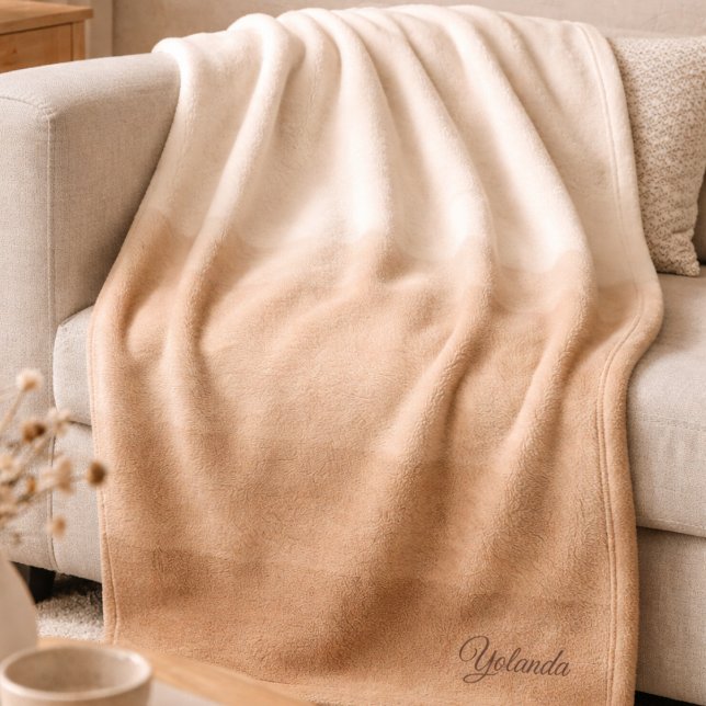 Manta Polar Earth Layered Calm Fleece Blanket (Layered earth tones flow from beige to taupe, adding depth to calm, neutral interiors)