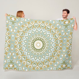 Manta Polar Earthy Mandala in Green, Gold, and Soft Blue