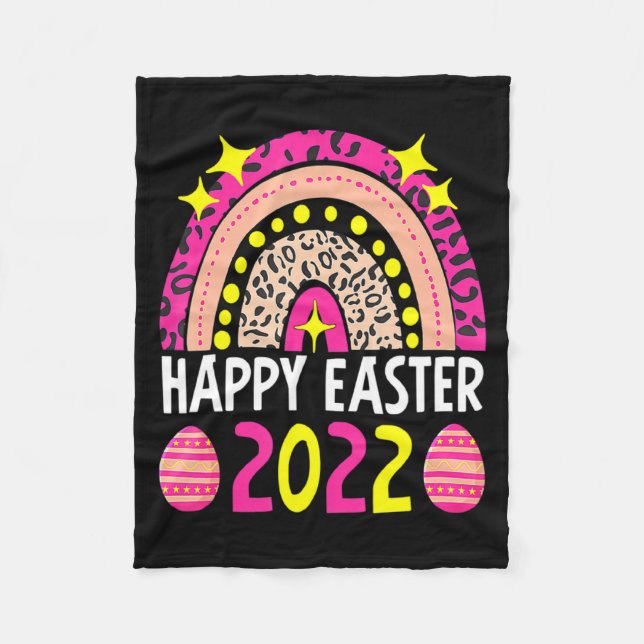Manta Polar Easter 2022 rainbow cute happy easter 2022 women m (Anverso)