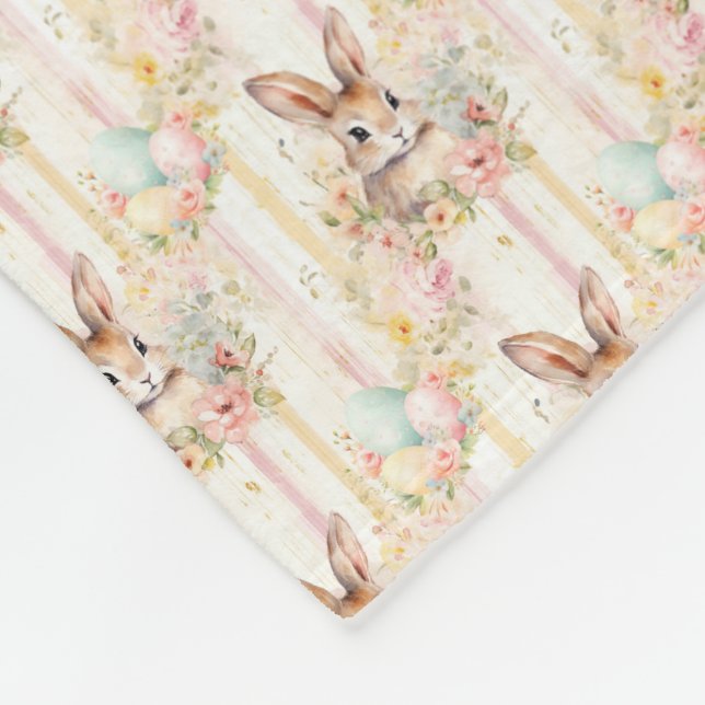 Manta Polar Easter Bunny Seamless Fabric – Pastel Cute Rabbit  (Esquina)