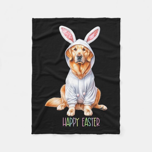 Manta Polar Easter Dog Bunny Spring Golden Retrieval Easter Eg (Anverso)