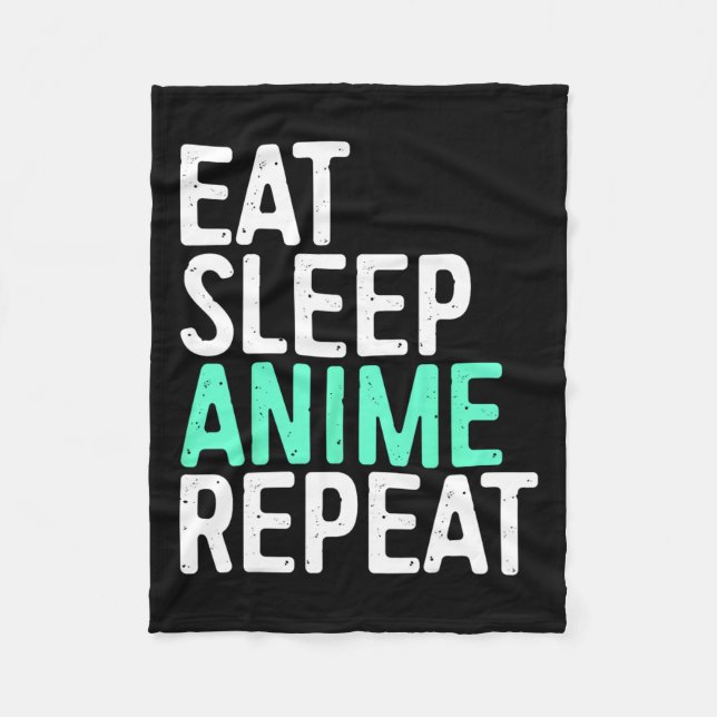 Manta Polar Eat Sleep Anime Repetir el amante de la animación  (Anverso)