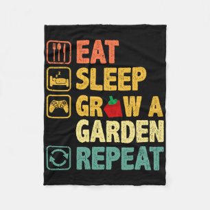 Manta Polar Eat Sleep Grow Un Jardín Repetir Juego Gracioso