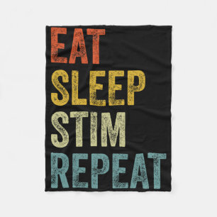 Manta Polar Eat Sleep Stim Repetir Gracioso Autismo Conciencia