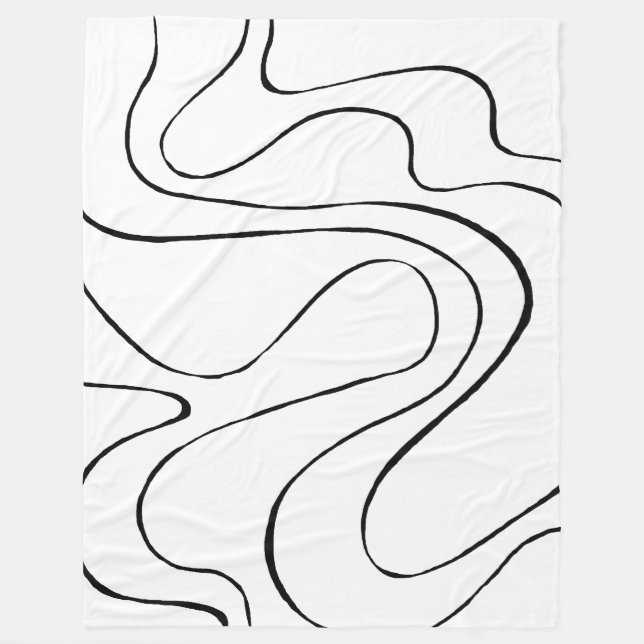 Manta Polar Ebb y Flow 2 - Blanco y negro (Anverso)
