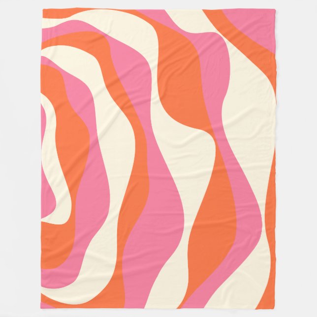 Manta Polar Ebb y Flow 4 - Rosa, Naranja y Crema (Anverso)