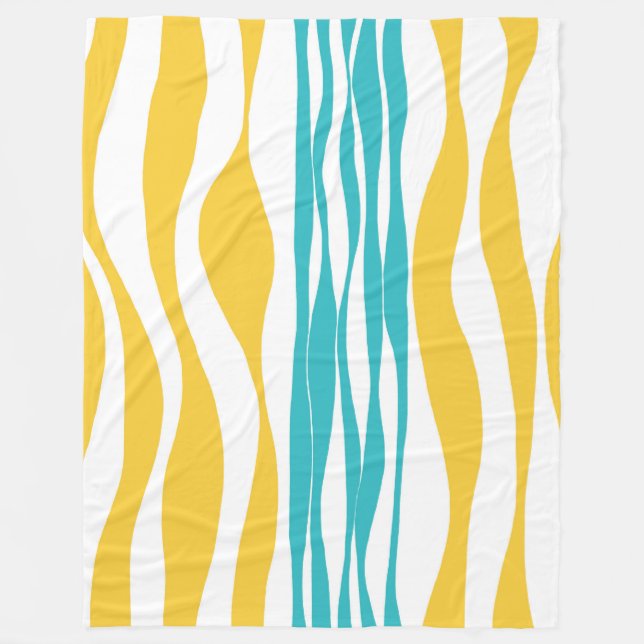 Manta Polar Ebb y Flow - Turquesa y Amarillo (Anverso)