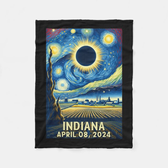 Manta Polar Eclipse solar 2024 Noche estrellada de Indiana (Anverso)