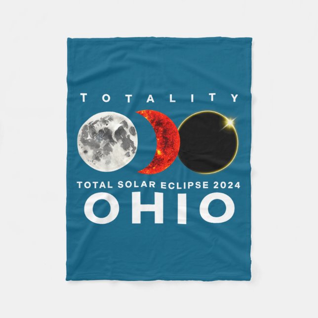 Manta Polar Eclipse Solar Ohio Ilustración de Eclipse Total (Anverso)