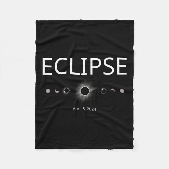 Manta Polar Eclipse solar Shirt 2024 Fases totales de eclipse (Anverso)