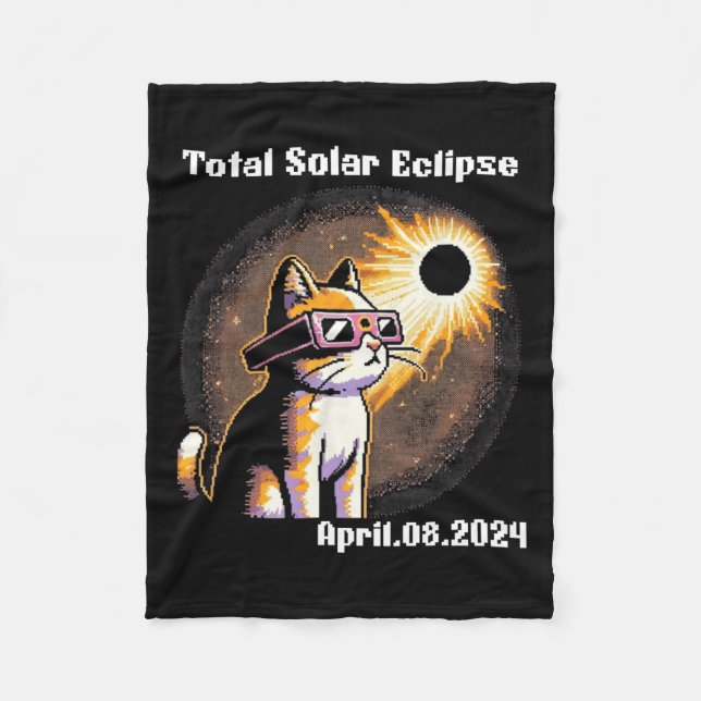 Manta Polar Eclipse solar Tee 2024 Gato con eclipse solar G (Anverso)