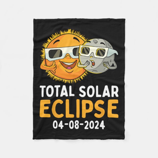 Manta Polar Eclipse solar total 2024 Glasses Divertido Sol Lun (Anverso)
