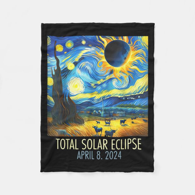 Manta Polar Eclipse Total de Sol Noche Estrellada (Anverso)