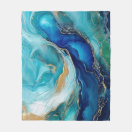 Manta Polar Ecos profundos azules: Arte abstracto del océano