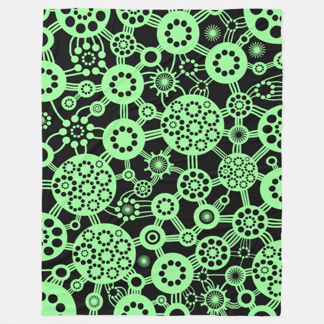 Manta Polar Ecosistema - Verde menta sobre negro (Anverso)