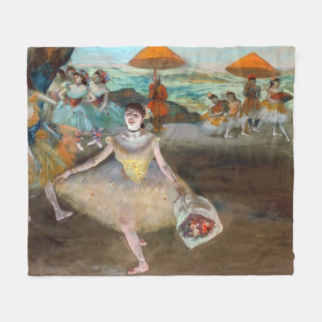 Manta Polar Edgar Degas - Bailarina con Bouquet, inclinándose  (Frente (Horizontal))