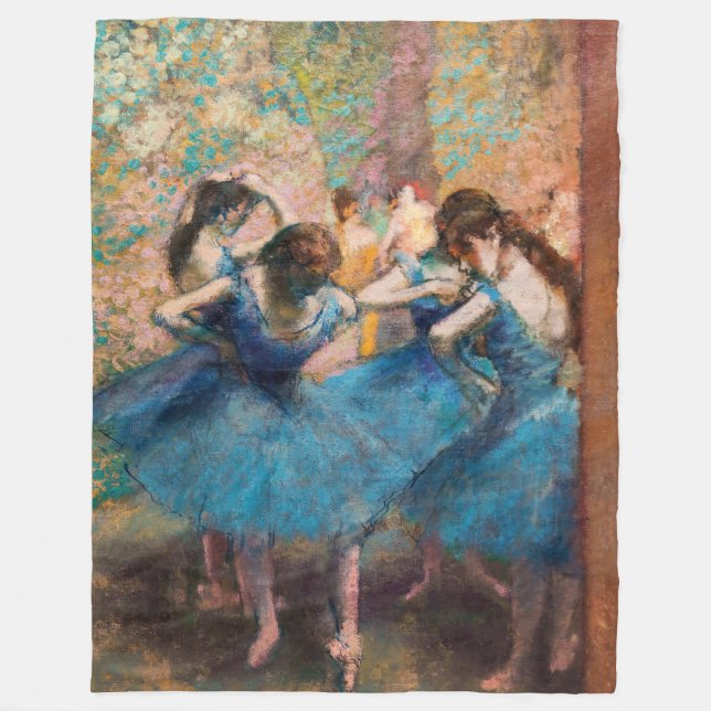 Manta Polar Edgar Degas - Bailarinas de azul (Anverso)