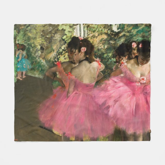 Manta Polar Edgar Degas - Bailarinas de rosa (Frente (Horizontal))