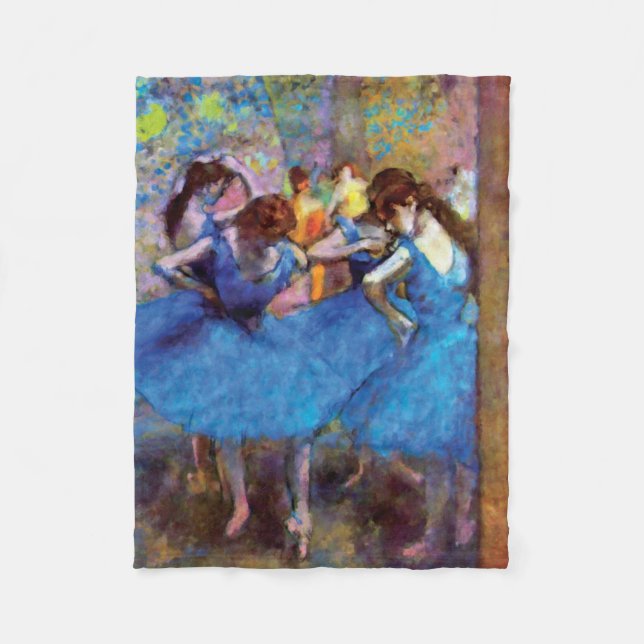Manta Polar Edgar Degas - Bailarinas En Azul - Ballet Dance Lo (Anverso)