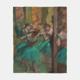 Manta Polar Edgar Degas - Bailarinas, rosadas y verdes