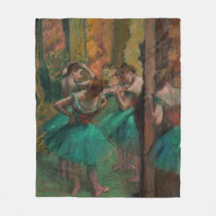 Manta Polar Edgar Degas - Bailarinas, rosadas y verdes