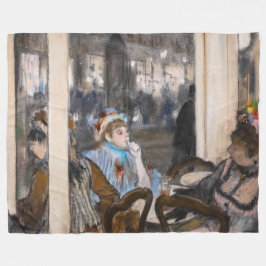 Manta Polar Edgar Degas - Mujeres en una terraza cafetería por
