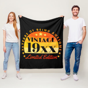 Manta Polar Edición limitada personalizada de Vintage Cumpleañ