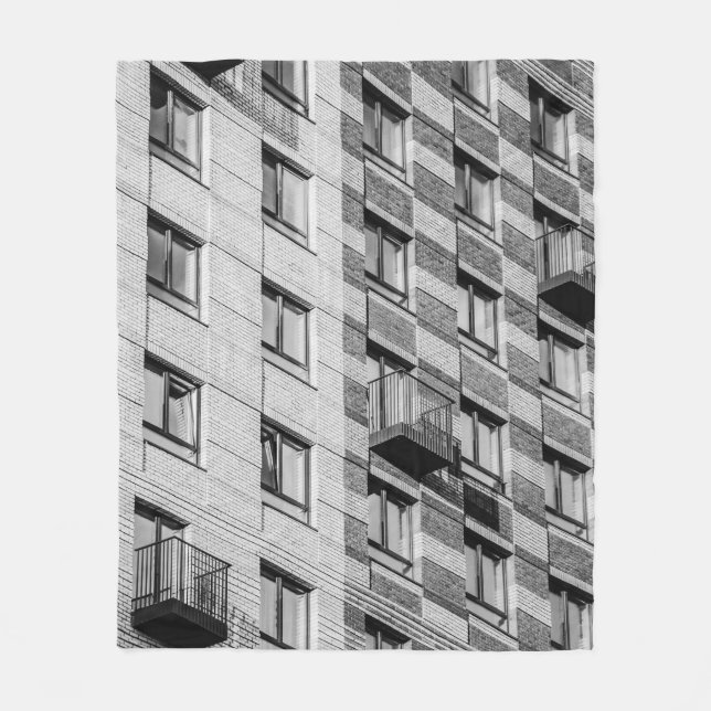 MANTA POLAR EDIFICIO DE CONCRETO BLANCO Y NEGRO (Anverso)