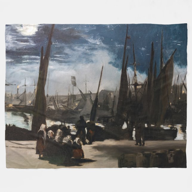 Manta Polar Edouard Manet - El puerto de Boulogne a la luz de  (Frente (Horizontal))