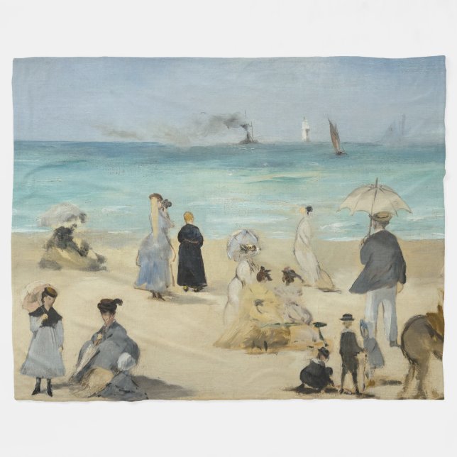 Manta Polar Edouard Manet - En la playa, Boulogne-sur-Mer (Frente (Horizontal))