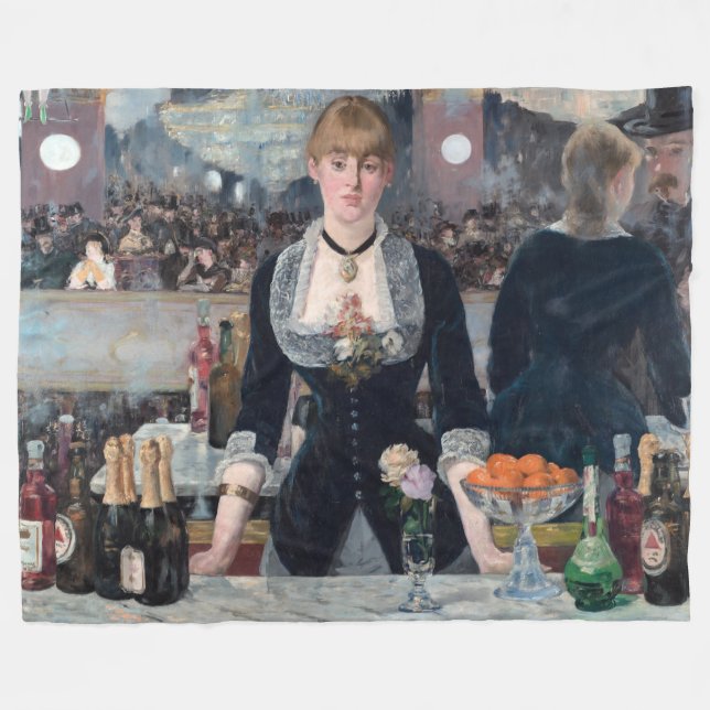 Manta Polar Edouard Manet - Un bar en el Folies-Bergere (Frente (Horizontal))