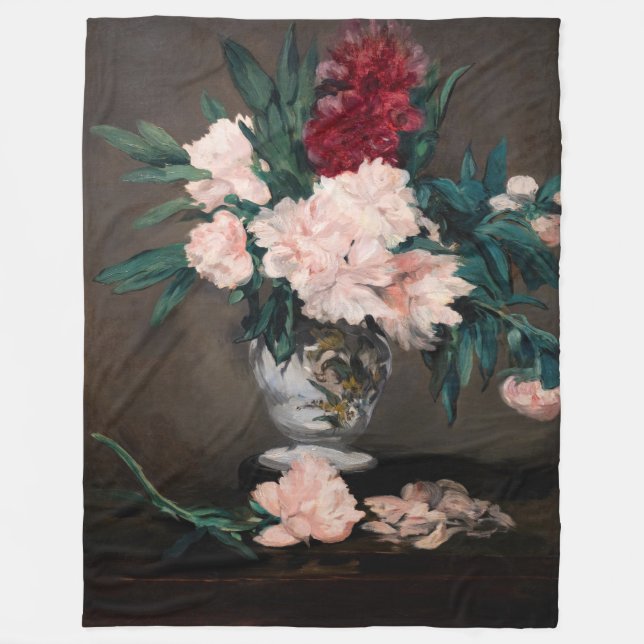 Manta Polar Edouard Manet - Vase de Peonies en Pedestal pequeñ (Anverso)