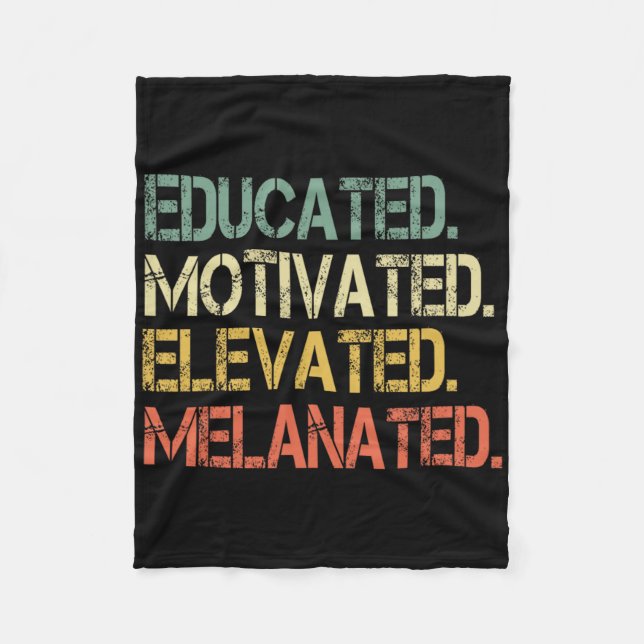Manta Polar Educado Motivado Elevado Melanizado Juneteenth B (Anverso)