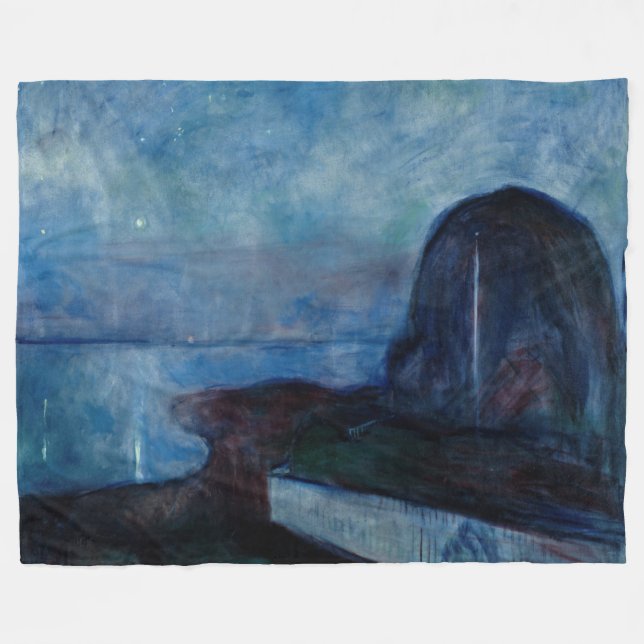 Manta Polar Edvard Munch - Noche Starry 1893 (Frente (Horizontal))