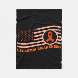 Manta Polar Ee.Uu. Bandera Estadounidense Leukemia Naranja Rib