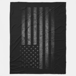 Manta Polar EEUU Bandera Americana Negro Grunge con nombre