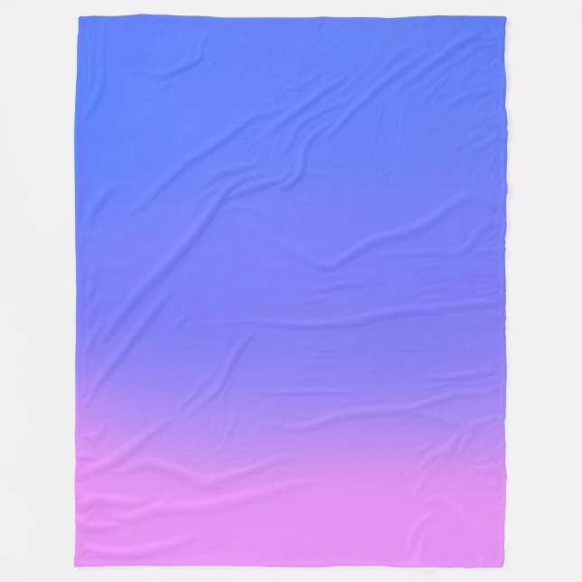 Manta Polar Efecto Ombre Sunset Rosa y Azul (Anverso)