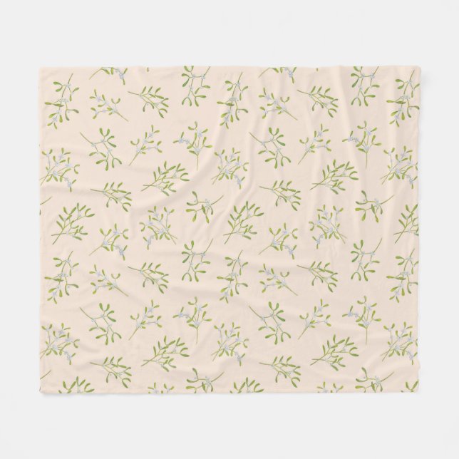 Manta Polar Eggnog Mistletoe Winter Fleece Blanket (Frente (Horizontal))