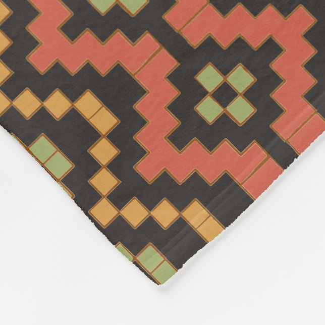 Manta Polar Egipcio de la tribu Etnia Roja Verde Negra (Esquina)