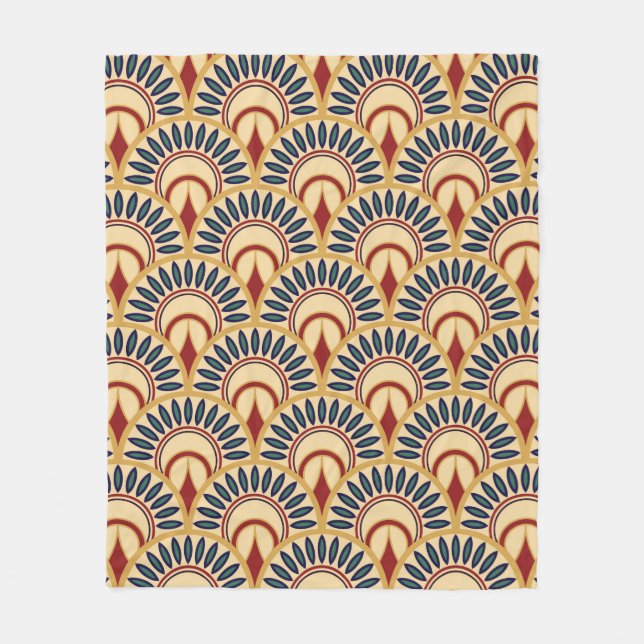 Manta Polar Egyptian Motif Fish Scales Seamless Pattern (Anverso)