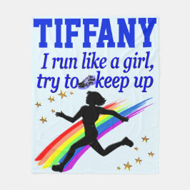 MANTA POLAR EJECUCIÓN AZUL COMO UN CHICA PERSONALIZADO FLEECE 