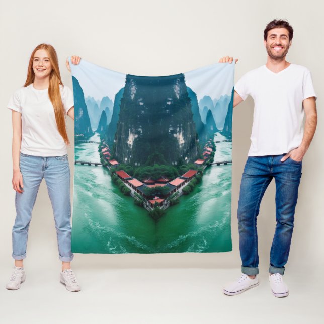 Manta Polar El abrazo de la naturaleza - paisaje del río panor (In situ)