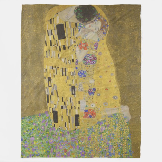Manta Polar El abrazo del beso de los amantes por Gustav Klimt (Anverso)