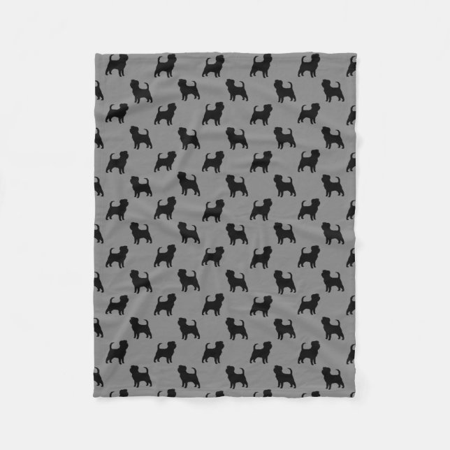 Manta Polar El Affenpinscher siluetea gris del modelo (Anverso)