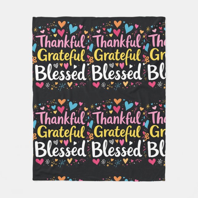 Manta Polar El Agradecido Día de Acción de Gracias con Estilo (Anverso)