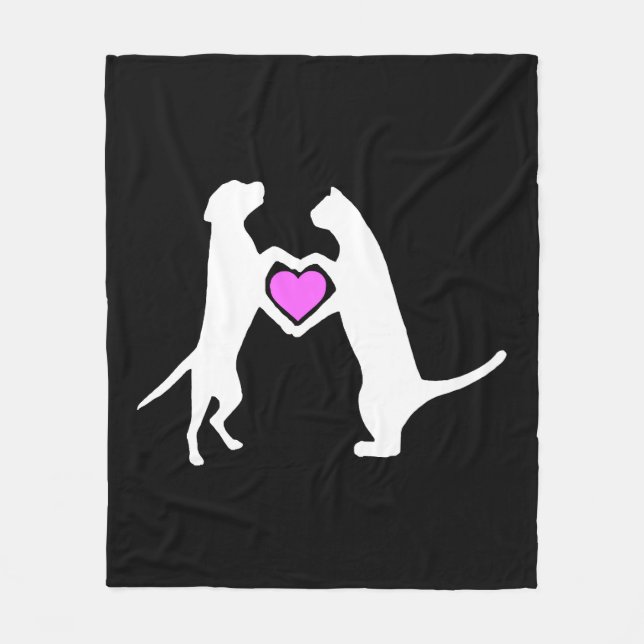 Manta Polar El amor del gato del perro (Anverso)