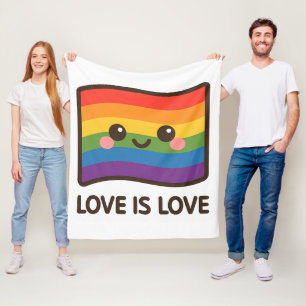 Manta Polar El amor es amor - Kawaii Rainbow Design