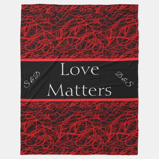 Manta Polar El amor importa rojo y negro (Anverso)