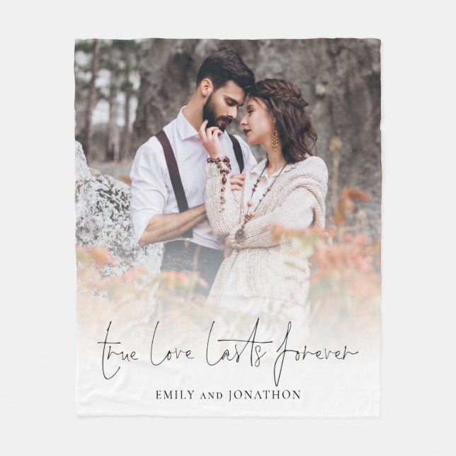 Manta Polar El amor verdadero dura por siempre la fotografía d (Anverso)