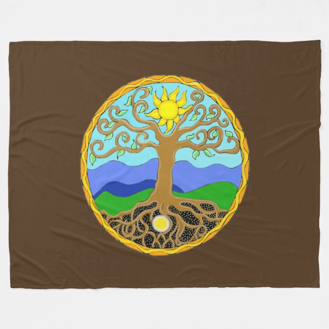 Manta Polar El árbol de la vida Mandala (Frente (Horizontal))